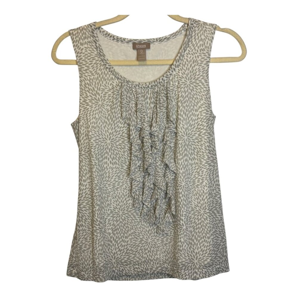 Chico's‎ Tank Top Women's Size Small Flutter lightweight Chicos 0